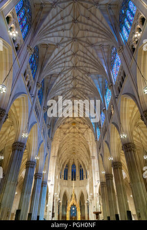 Inside the St Patrick's Cathedral in New York City Stock Photo