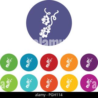 Micro vibrio icons set vector color Stock Vector