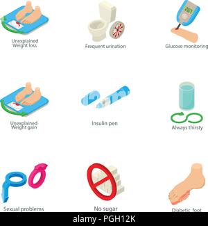 Health to flourish icons set, isometric style Stock Vector