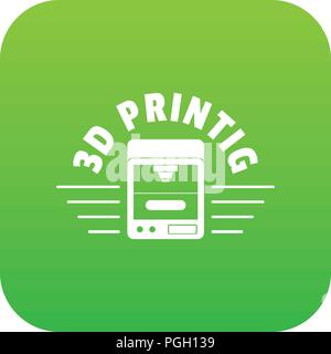 3d printing icon green vector Stock Vector