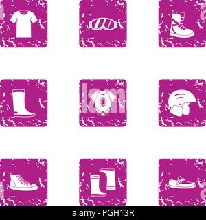 Robe icons set, grunge style Stock Vector
