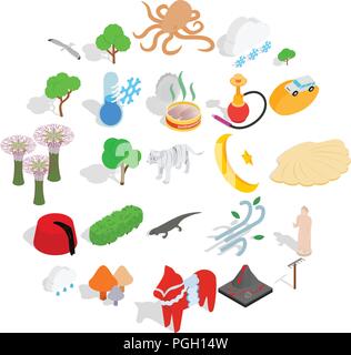 Animality icons set, isometric style Stock Vector