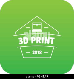 Design 3d printing icon green vector Stock Vector