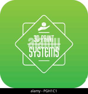 Systems 3d printing icon green vector Stock Vector