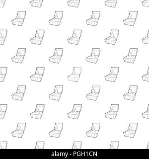 Open box with ring icon, outline style Stock Vector