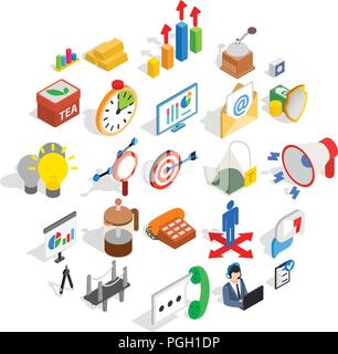 Model icons set, isometric style Stock Vector