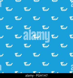 Dragon boat pattern vector seamless blue Stock Vector