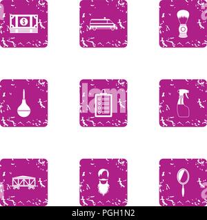 Dollar icons set, grunge style Stock Vector