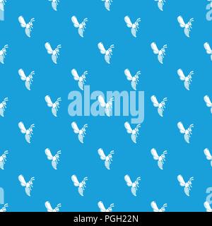 Bee pattern vector seamless blue Stock Vector