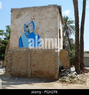 Wall art on the Green Line, Nicosia, Cyprus. Stock Photo