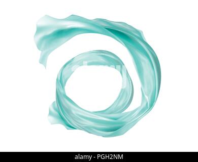 Light blue satin design element swirling in the air, 3d illustration Stock Vector