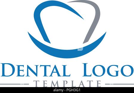 Illustration of dental logo design template vector Stock Vector
