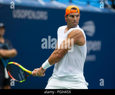 New York, USA. 25th Aug, 2018. Rafael Nadal practices at US Open Tennis championship at USTA Billie Jean King National Tennis Center Credit: Lev Radin/Pacific Press/Alamy Live News Stock Photo