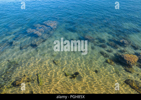 Deep blue lake with clean fresh water. Stock Photo