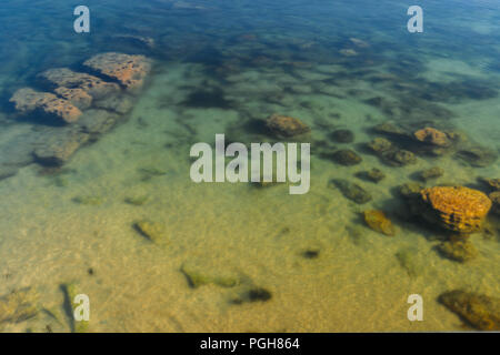 Deep blue lake with clean fresh water. Stock Photo