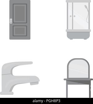 accessories,bath,collection,cubicle,design,door,drawer,faucet,furniture,handle,icon,illustration,interior,isolated,logo,mirror,monochrome,room,set,shower,sign,symbol,table,vector,water,web, Vector Vectors , Stock Vector