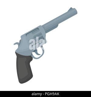 Pocket revolver. The weapons detective, for protection from robbers.Detective single icon in cartoon style vector symbol stock web illustration. Stock Vector