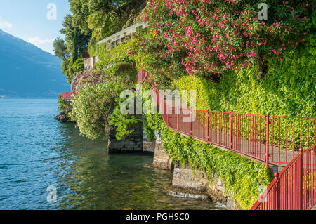 The scenic 'Walk of Lovers' in Varenna, Lake Como. Lombardy, Italy. Stock Photo