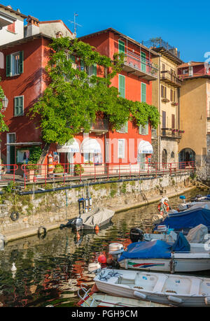 Beautiful Varenna waterfront on a sunny summer afternoon, Lake Como, Lombardy, Italy. Stock Photo