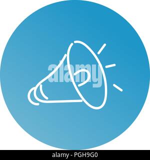 Loudspeaker icon. Megaphone sign. Announcement symbol. Thin line icon on white background. Vector illustration. Stock Vector