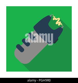 Taser icon in flat design isolated on white background. Police symbol stock vector illustration. Stock Vector