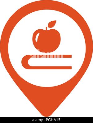 book icon conception with pin locator symbol Stock Vector
