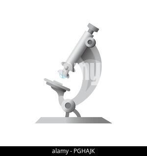 Icon of microscope, school supplies. microscope icon Stock Vector