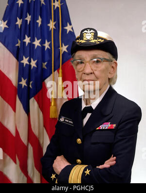 Commodore Grace M. Hopper, Grace Brewster Murray Hopper (1906 - 1992) American computer scientist and United States Navy rear admiral. One of the first programmers of the Harvard Mark I computer, Stock Photo