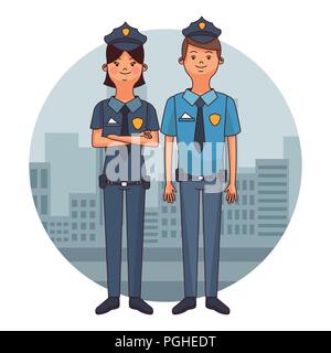 Police officers cartoons Stock Vector