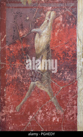 Still Life Wall Painting or Fresco of a Rabbit Nibbling Figs from a ...