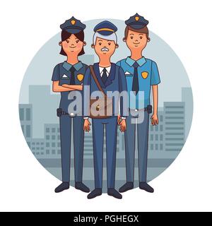 Police officers cartoons Stock Vector