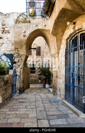 Narrow lane in old jaffa israel 2 stock photo alamy