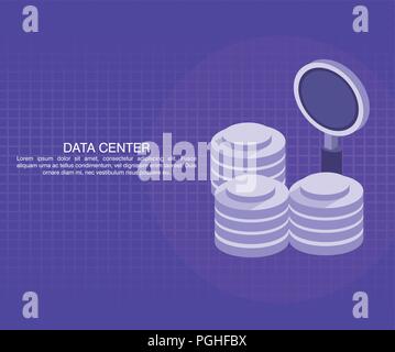 Data center poster with informaton Stock Vector