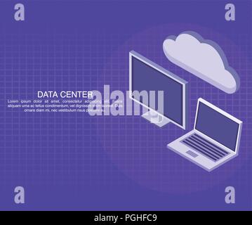 Data center poster with informaton Stock Vector