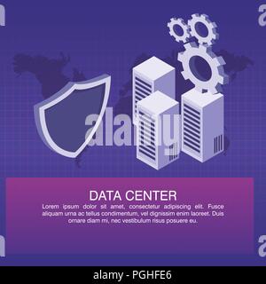 Data center poster with informaton Stock Vector