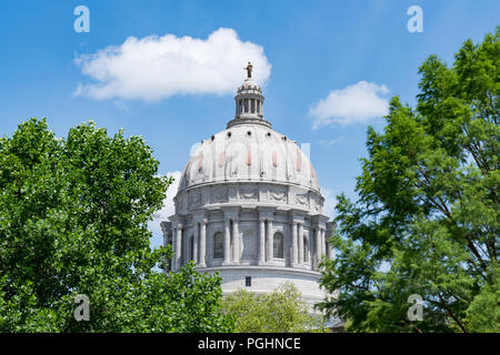 Dome of the Missouri State Capital Building in Jefferson City, Missouri Stock Photo