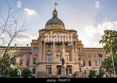 INDIANAPOLIS, IN - JUNE 18, 2018: Indiana State Capital Building in downtown Indianapolis, Indiana Stock Photo