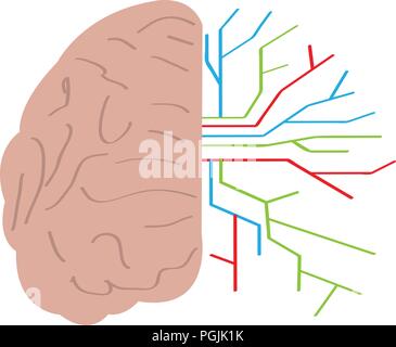 Isolated brain network icon. Artificial intelligence Stock Vector