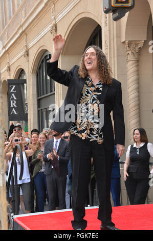 LOS ANGELES, CA. August 27, 2018: Weird Al Yankovic at the Hollywood Walk of Fame Star Ceremony honoring 'Weird Al' Yankovic. Stock Photo