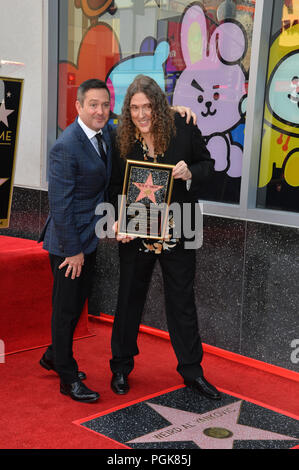 LOS ANGELES, CA. August 27, 2018: Weird Al Yankovic & Thomas Lennon at the Hollywood Walk of Fame Star Ceremony honoring 'Weird Al' Yankovic. Stock Photo