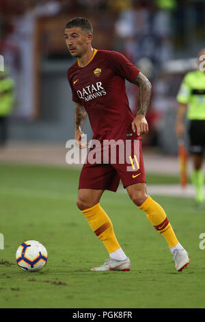 Stadio Olimpico, Rome, Italy. 27th Aug, 2018. Serie A Football, Roma versus Atalanta; Aleksandar Kolarov of Roma controls the ball Credit: Action Plus Sports/Alamy Live News Stock Photo