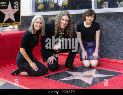 Los Angeles, California, USA. 27th Aug, 2018. Suzanne Yankovic with daughter Nina attend her husband musician/comedian ''Weird Al'' Yankovic, star ceremony on the Hollywood Walk of Fame Star where he was the recipient of the 2,643rd star on the Hollywood Walk of Fame in the category of Recording on August 27, 2018 in Los Angeles. Credit: Ringo Chiu/ZUMA Wire/Alamy Live News Stock Photo