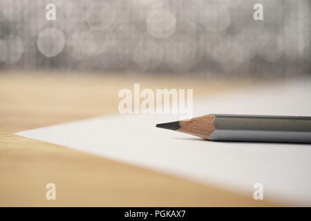 Pencil on paper abstract, Pencil on paper, Pencil and bokeh Stock Photo
