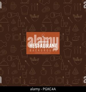 Restaurant cafe or food seamless texture pattern for menu, fabric, package or present box. Vector background illustration. Stock Vector
