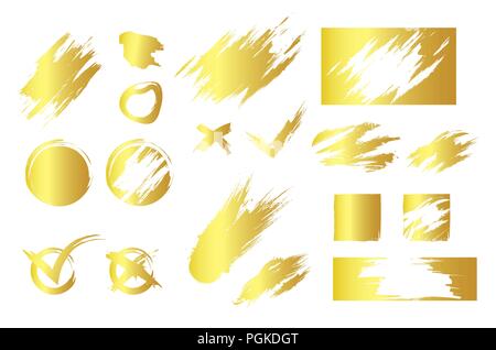 Golden smudges and symbols in vector Stock Vector