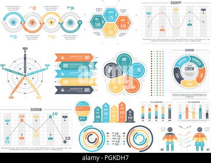 Bright templates for presentation in set Stock Vector