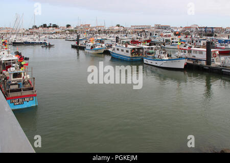 The port of L'Herbaudière on Noirmoutier Island (France). Stock Photo