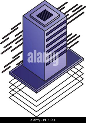 database server isometric storage information technology Stock Vector