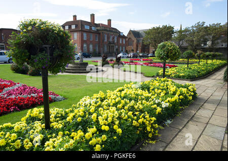 Gardens in bloom, south beach, Troon Ayrshire. Stock Photo