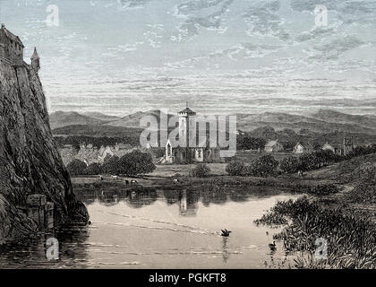 View of Saint Cuthbert's Church and the North Loch, 19th century Stock Photo